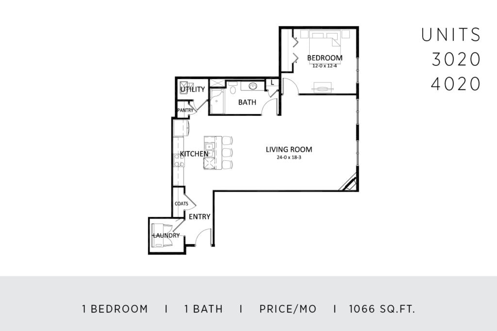 One Bedroom - 1066 Sq. Ft.