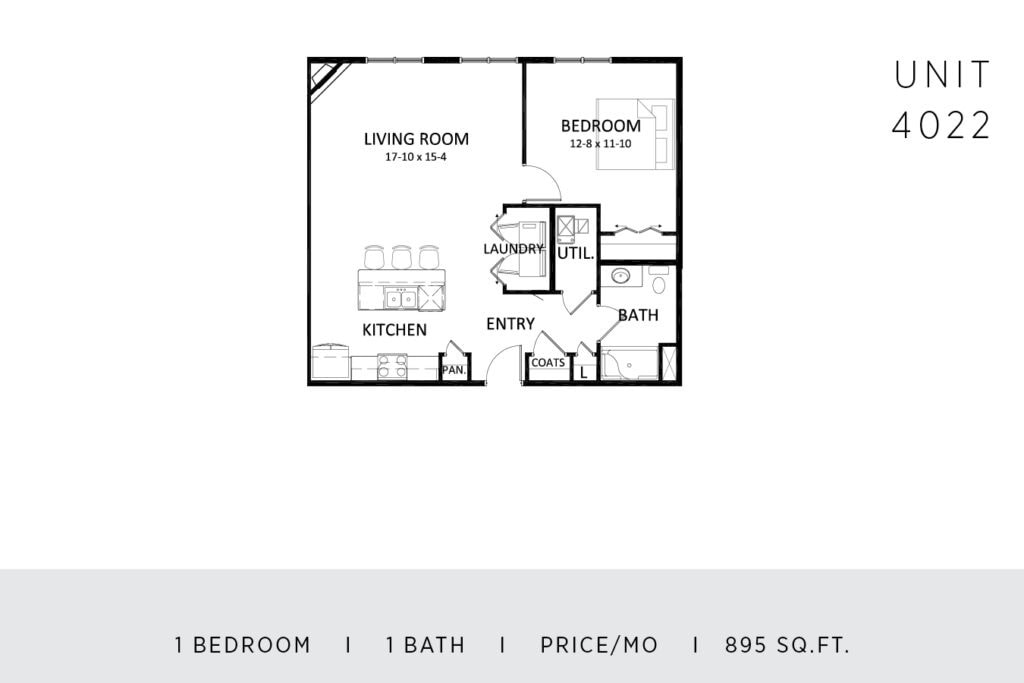 One Bedroom - 895 Sq. Ft.