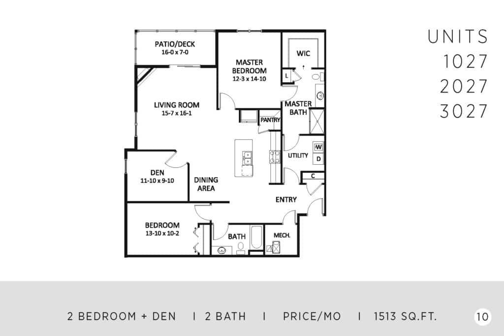 Two Bedroom - 1513 Sq. Ft.