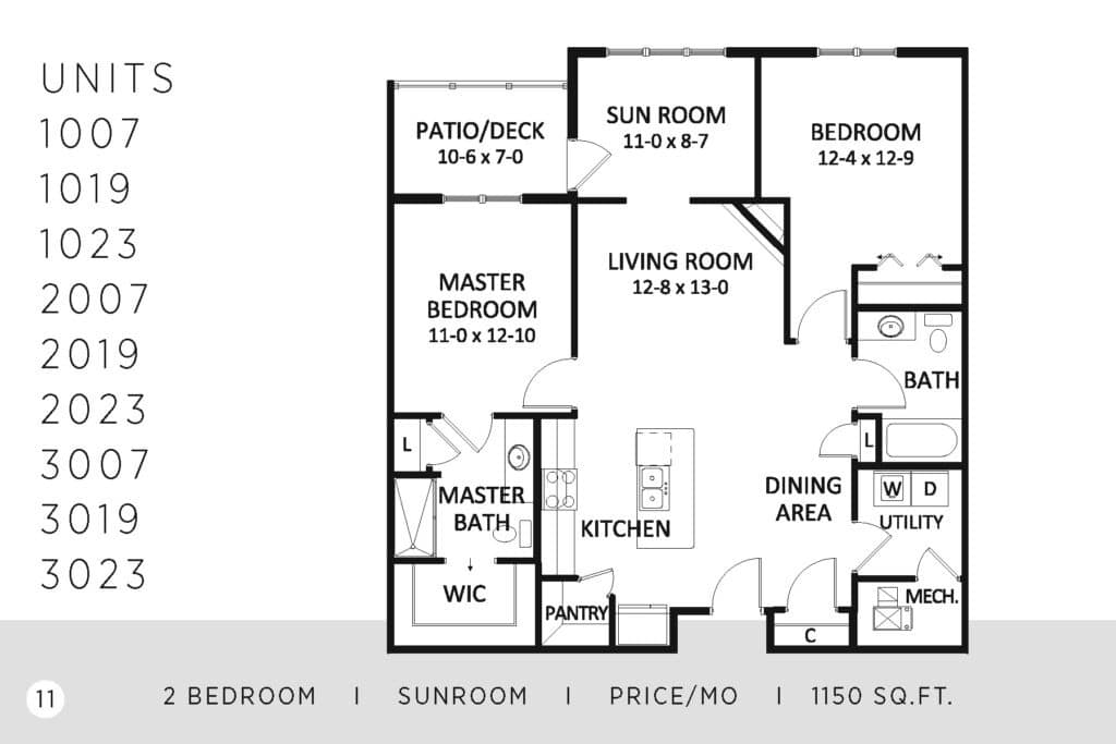 Two Bedroom - 1150 Sq. Ft.