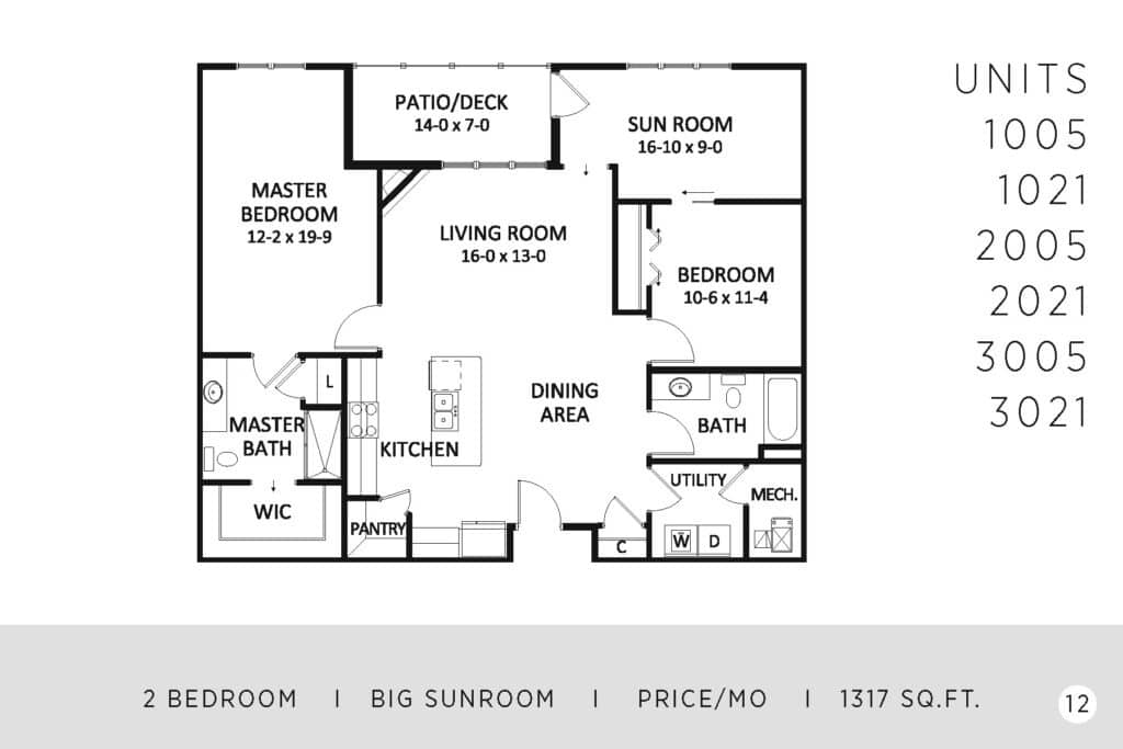 Two Bedroom - 1317 Sq. Ft.