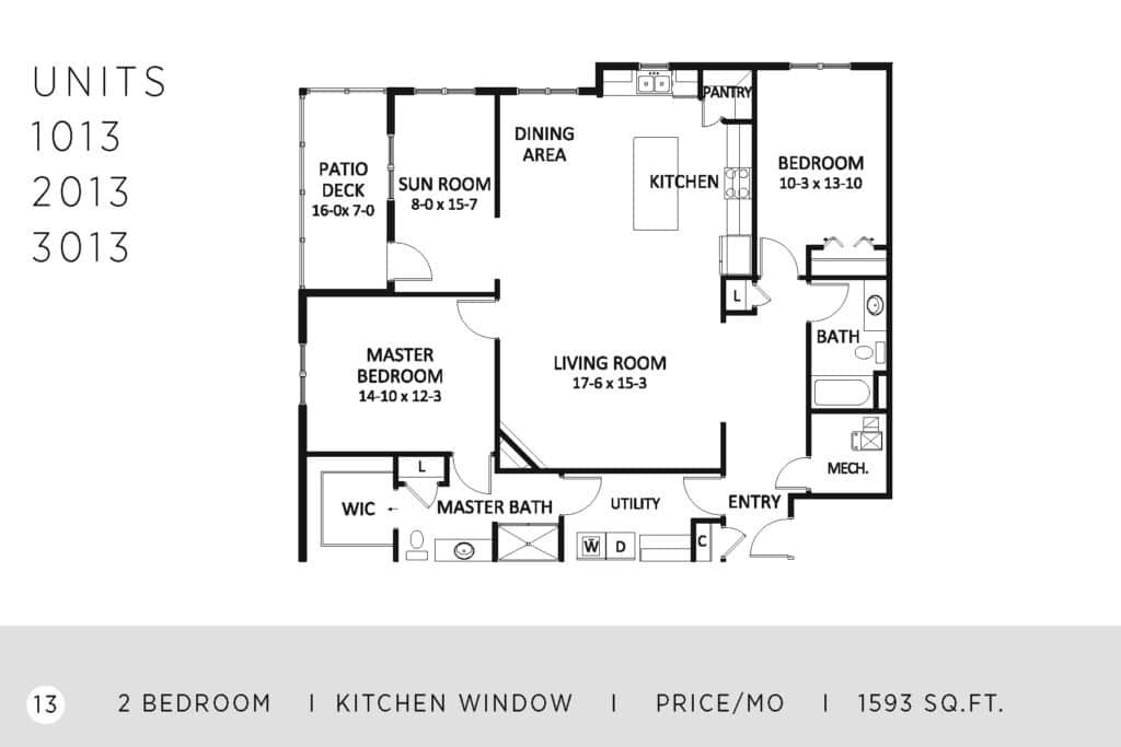 Two Bedroom - 1593 Sq. Ft.