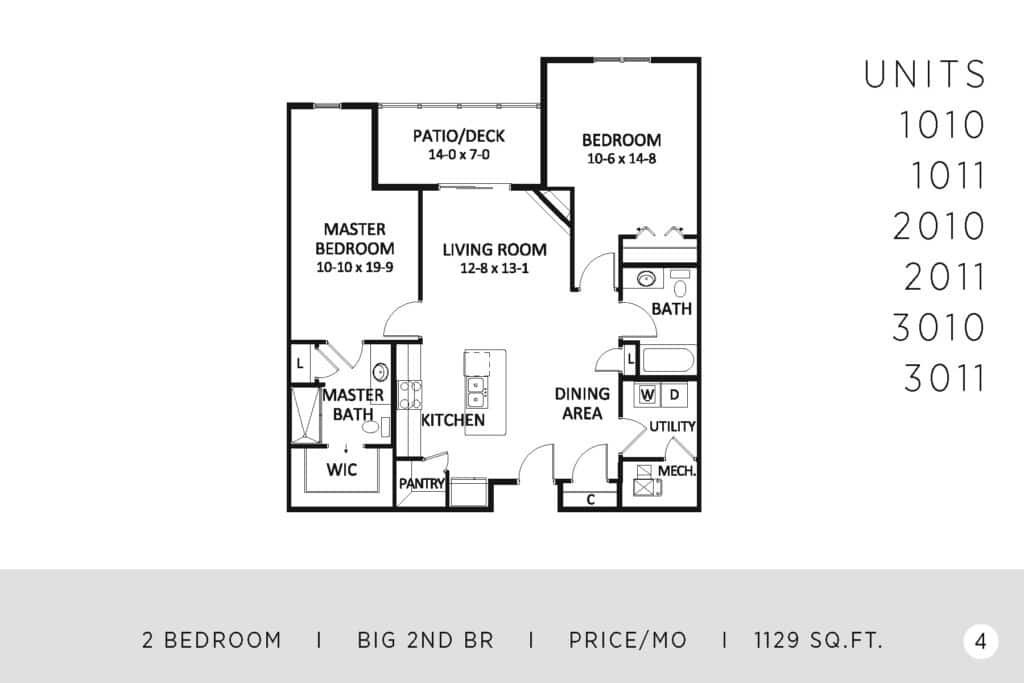 Two Bedroom - 1129 Sq. Ft.