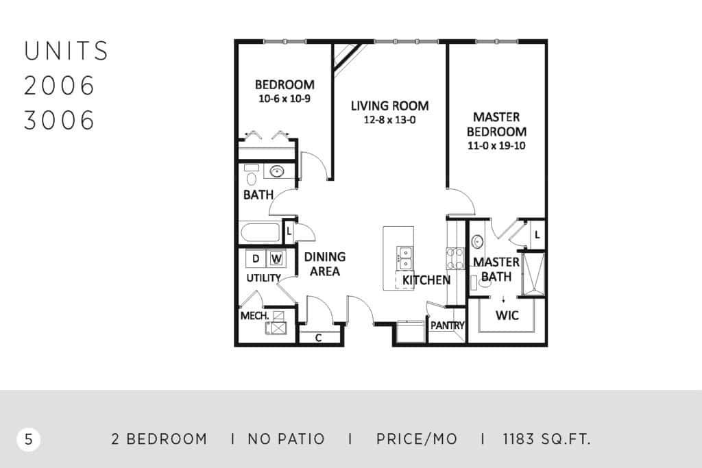 Two Bedroom - 1183 Sq. Ft.