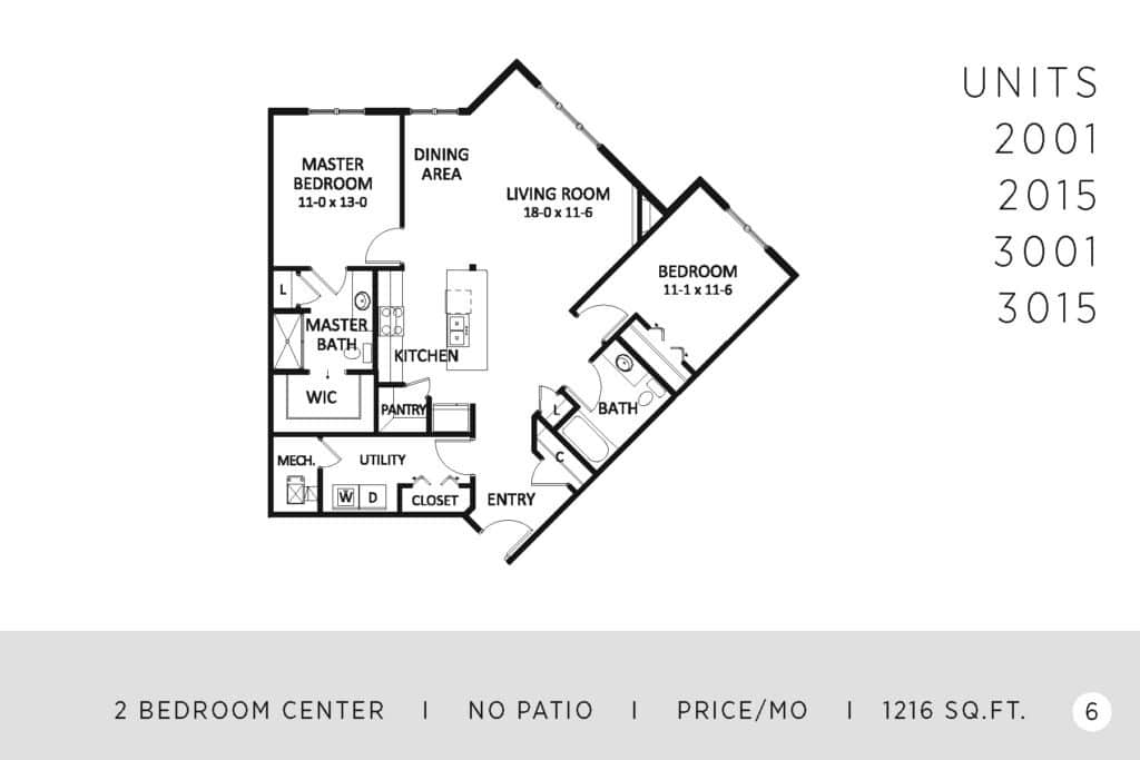 Two Bedroom - 1216 Sq. Ft.