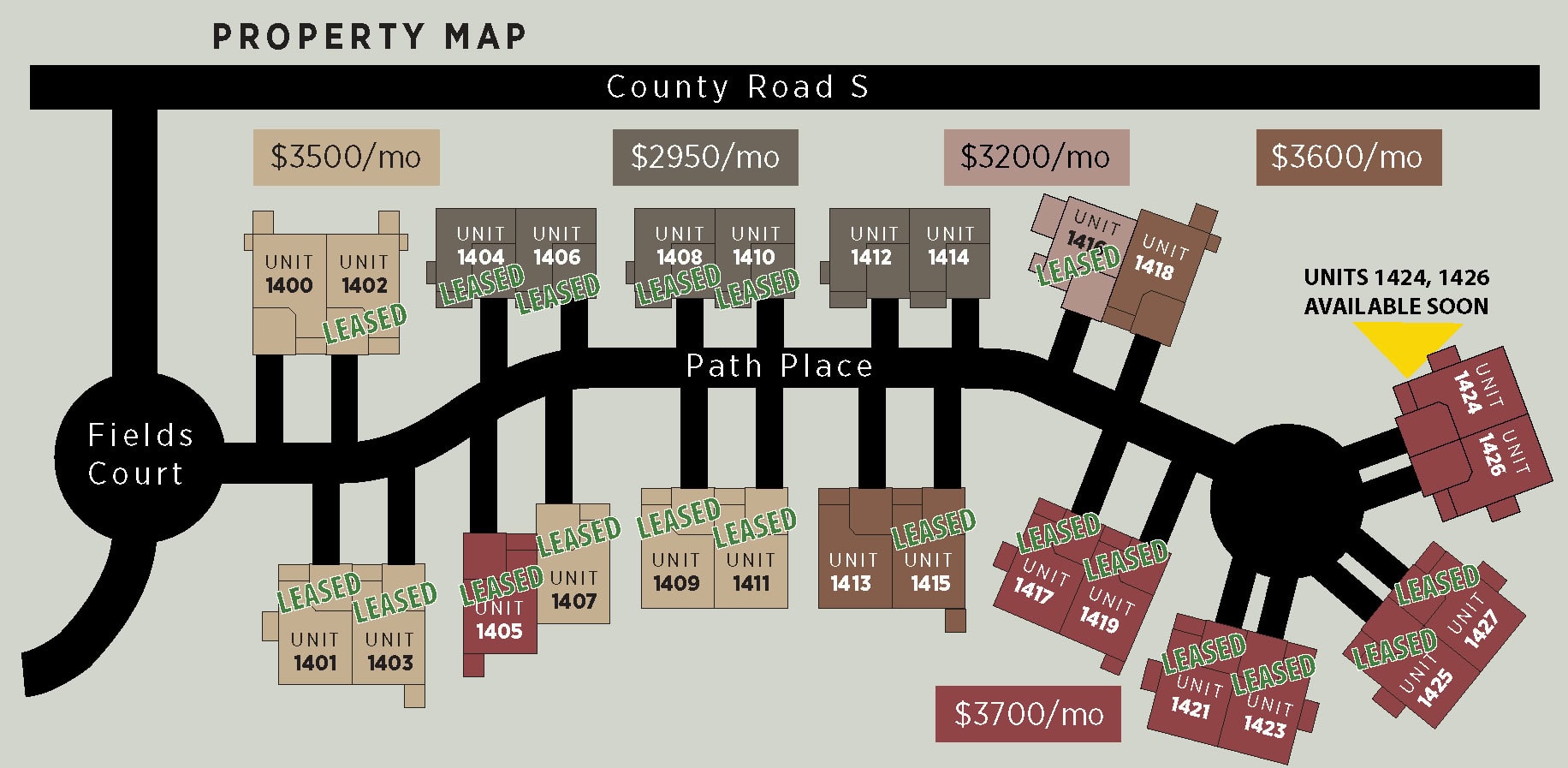 The Fields Villas On Path Place 3 Villas Map11 26 Leased