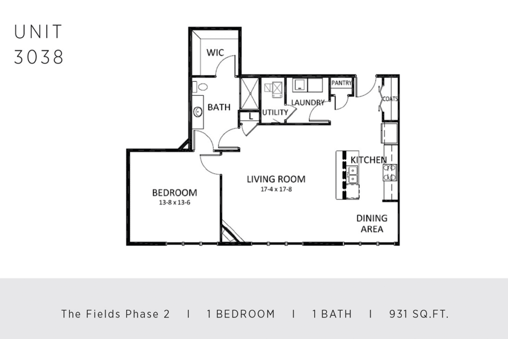 One Bedroom - 931 Sq. Ft.