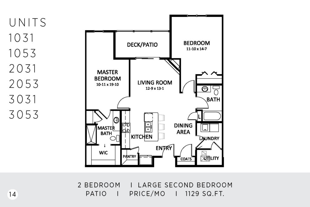 Two Bedroom - 1129 Sq. Ft.