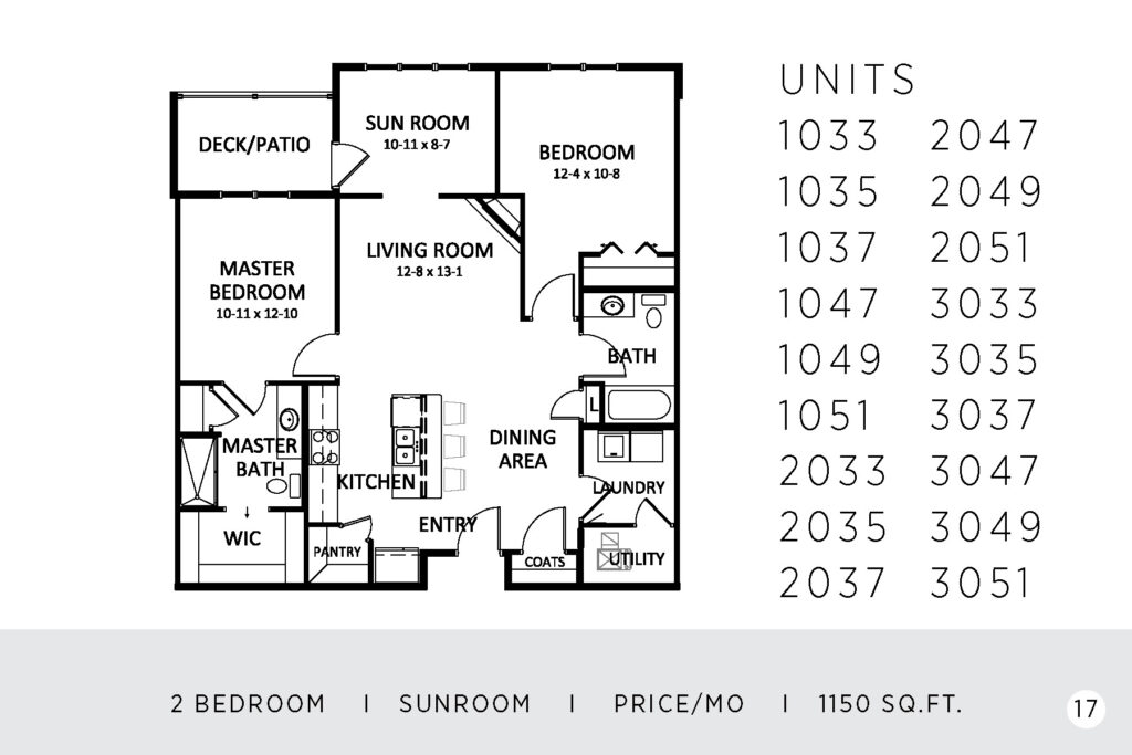 Two  Bedroom - 1150 Sq. Ft.