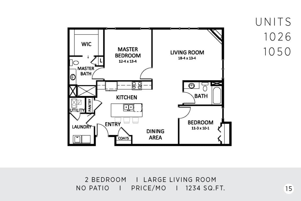 Two Bedroom - 1234 Sq. Ft.
