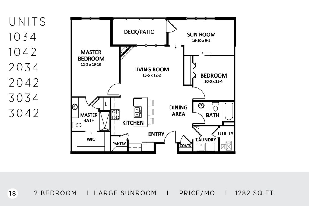 Two Bedroom - 1282 Sq. Ft.