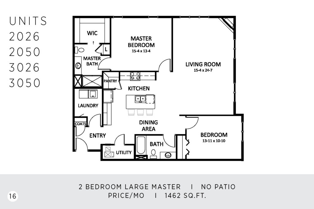 Two Bedroom - 1462 Sq. Ft.